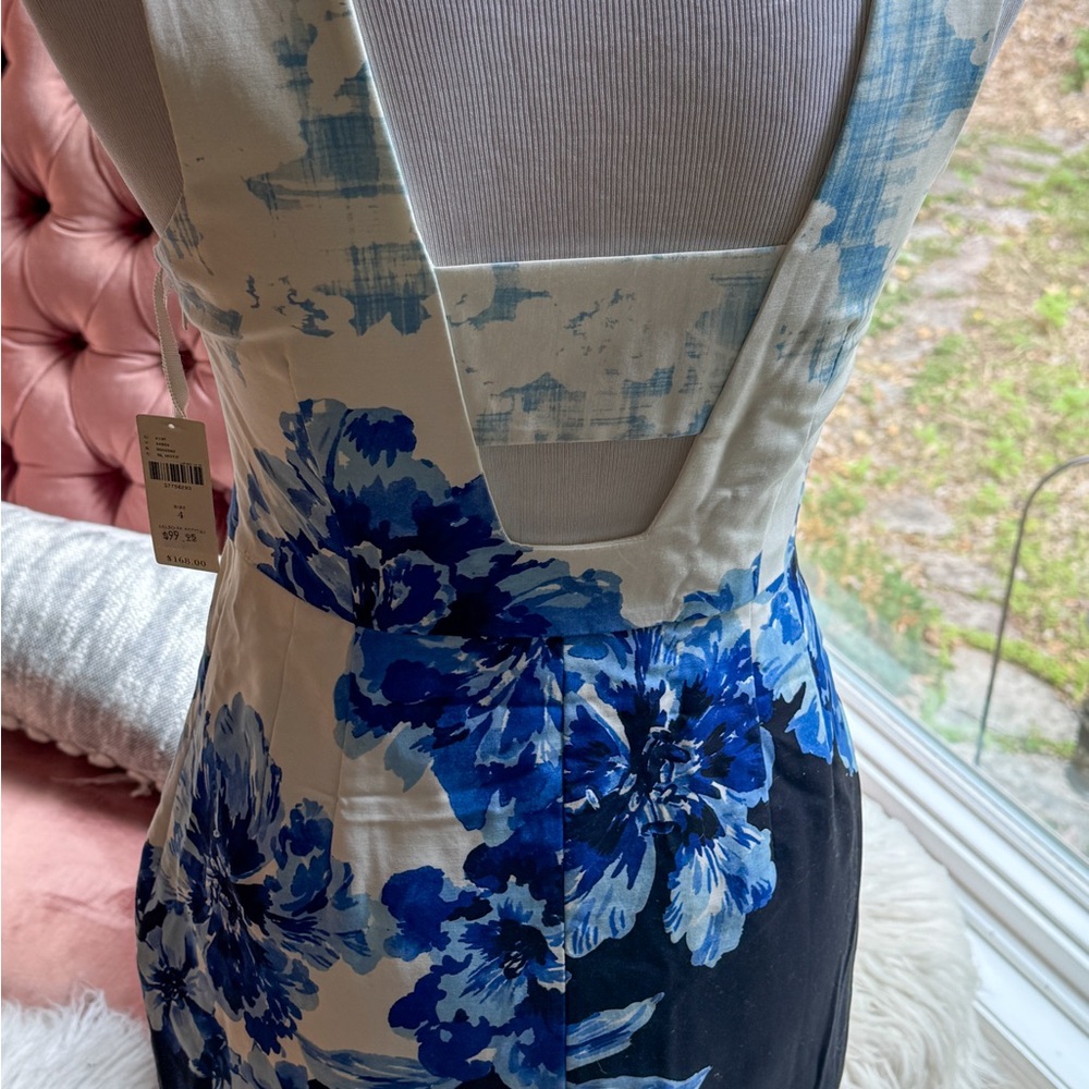 Floral Blue and White Dress